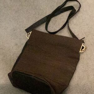 Americana by Sharif Vintage Leather Designer Crossbody Shoulder Bag Purse Ribbed